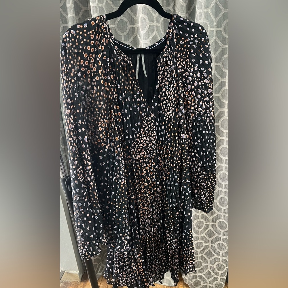 Anthropologie Navy Women's Dress with Bell Sleeves